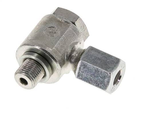 6L & G1/8'' Verzinkt Stalen Swivel Joint Snijringkoppeling Buitendraad 315bar Draaibaar ISO 8434-1
