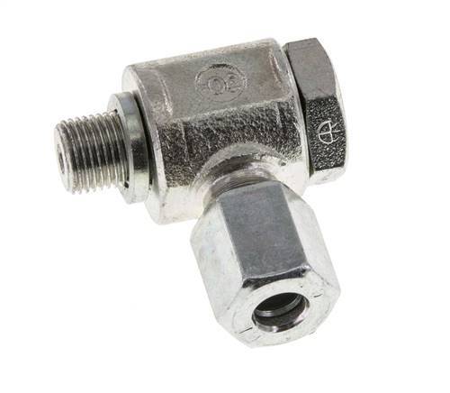6L & G1/8'' Verzinkt Stalen Swivel Joint Snijringkoppeling Buitendraad 315bar Draaibaar ISO 8434-1