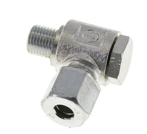 8S & G1/4'' Verzinkt Stalen Swivel Joint Snijringkoppeling Buitendraad 400bar Draaibaar ISO 8434-1