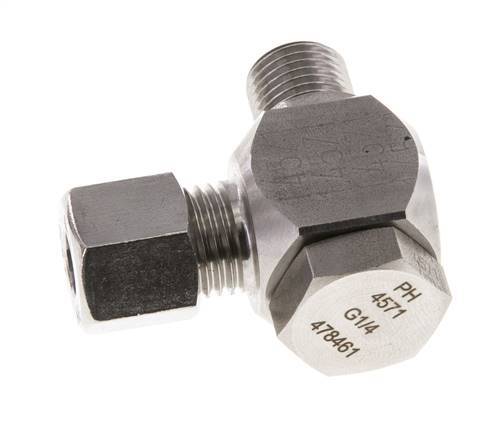 8L & G1/4'' RVS Swivel Joint Snijringkoppeling Buitendraad 315bar Draaibaar ISO 8434-1