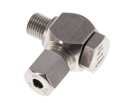 6S & G1/4'' RVS Swivel Joint Snijringkoppeling Buitendraad 400bar Draaibaar ISO 8434-1