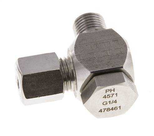 6S & G1/4'' RVS Swivel Joint Snijringkoppeling Buitendraad 400bar Draaibaar ISO 8434-1