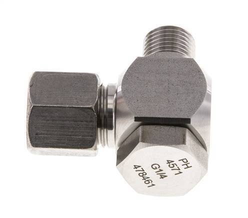 8S & G1/4'' RVS Swivel Joint Snijringkoppeling Buitendraad 400bar Draaibaar ISO 8434-1