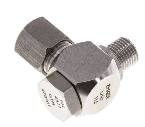 8S & G1/4'' RVS Swivel Joint Snijringkoppeling Buitendraad 400bar Draaibaar ISO 8434-1