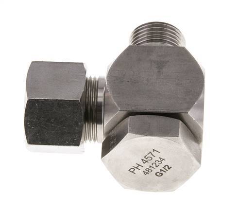16S & G1/2'' RVS Swivel Joint Snijringkoppeling Buitendraad 400bar Draaibaar ISO 8434-1