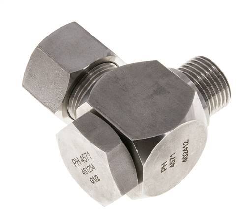 16S & G1/2'' RVS Swivel Joint Snijringkoppeling Buitendraad 400bar Draaibaar ISO 8434-1