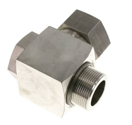 38S & G1-1/2'' RVS Swivel Joint Snijringkoppeling Buitendraad 250bar Draaibaar ISO 8434-1