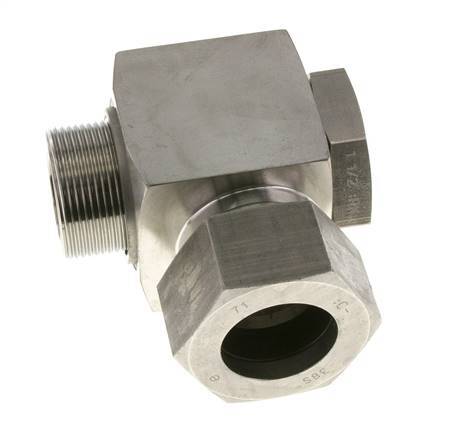 38S & G1-1/2'' RVS Swivel Joint Snijringkoppeling Buitendraad 250bar Draaibaar ISO 8434-1