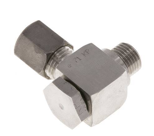 6S & G1/4'' RVS Swivel Joint Knelfitting Buitendraad 400bar Draaibaar ISO 8434-1