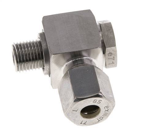 8S & G1/4'' RVS Swivel Joint Knelfitting Buitendraad 400bar Draaibaar ISO 8434-1