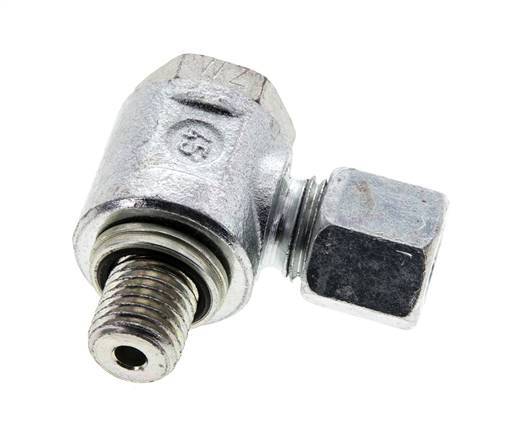 8L & M12x1.5 Verzinkt Stalen Swivel Joint Snijringkoppeling Buitendraad 315bar NBR O-ring Draaibaar ISO 8434-1