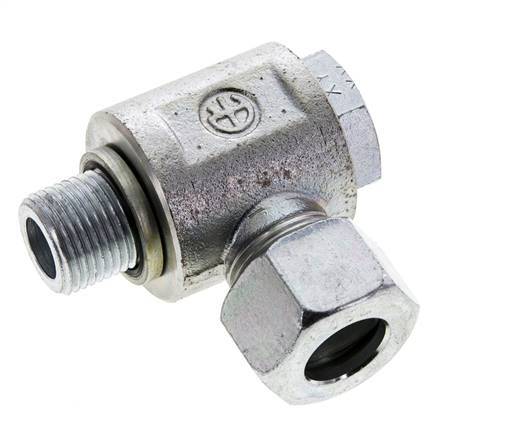 15L & M18x1.5 Verzinkt Stalen Swivel Joint Snijringkoppeling Buitendraad 315bar NBR O-ring Draaibaar ISO 8434-1