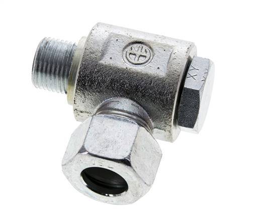15L & M18x1.5 Verzinkt Stalen Swivel Joint Snijringkoppeling Buitendraad 315bar NBR O-ring Draaibaar ISO 8434-1