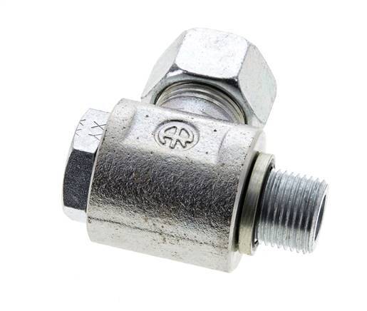 15L & M18x1.5 Verzinkt Stalen Swivel Joint Snijringkoppeling Buitendraad 315bar NBR O-ring Draaibaar ISO 8434-1