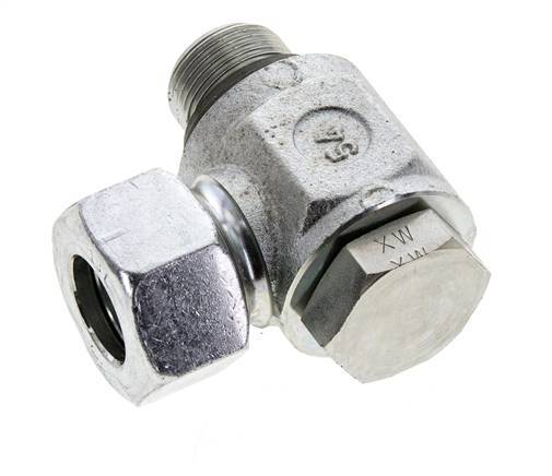 18L & M22x1.5 Verzinkt Stalen Swivel Joint Snijringkoppeling Buitendraad 315bar NBR O-ring Draaibaar ISO 8434-1