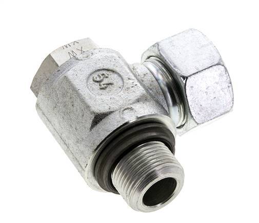 18L & M22x1.5 Verzinkt Stalen Swivel Joint Snijringkoppeling Buitendraad 315bar NBR O-ring Draaibaar ISO 8434-1