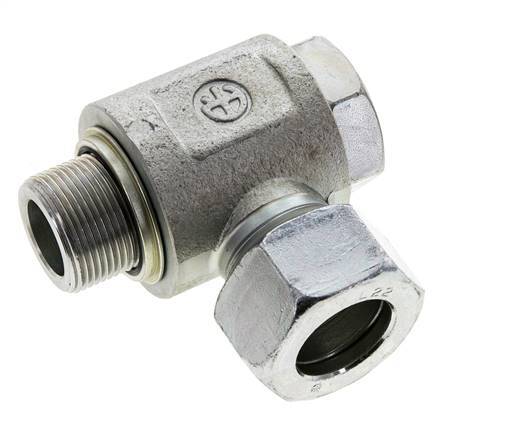 22L & M26x1.5 Verzinkt Stalen Swivel Joint Snijringkoppeling Buitendraad 160bar NBR O-ring Draaibaar ISO 8434-1