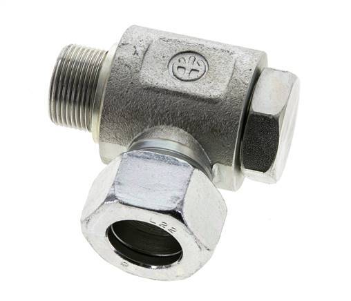 22L & M26x1.5 Verzinkt Stalen Swivel Joint Snijringkoppeling Buitendraad 160bar NBR O-ring Draaibaar ISO 8434-1