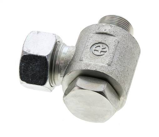 22L & M26x1.5 Verzinkt Stalen Swivel Joint Snijringkoppeling Buitendraad 160bar NBR O-ring Draaibaar ISO 8434-1