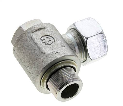22L & M26x1.5 Verzinkt Stalen Swivel Joint Snijringkoppeling Buitendraad 160bar NBR O-ring Draaibaar ISO 8434-1