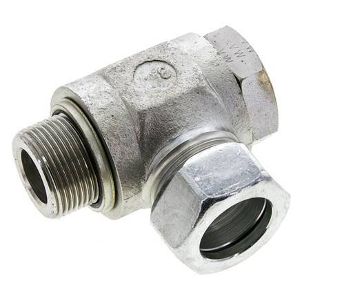 28L & M33x2 Verzinkt Stalen Swivel Joint Snijringkoppeling Buitendraad 160bar NBR O-ring Draaibaar ISO 8434-1