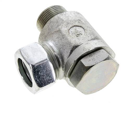 28L & M33x2 Verzinkt Stalen Swivel Joint Snijringkoppeling Buitendraad 160bar NBR O-ring Draaibaar ISO 8434-1