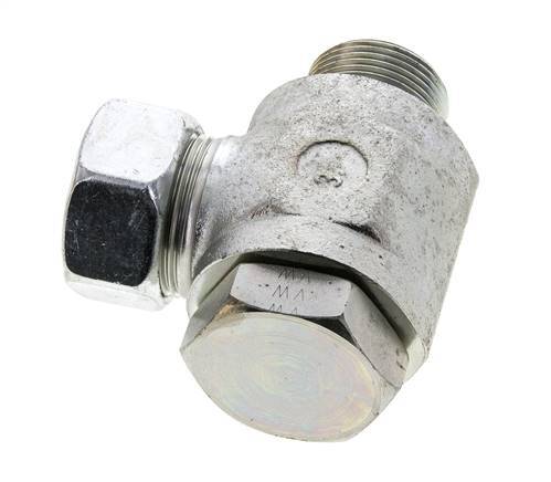 28L & M33x2 Verzinkt Stalen Swivel Joint Snijringkoppeling Buitendraad 160bar NBR O-ring Draaibaar ISO 8434-1