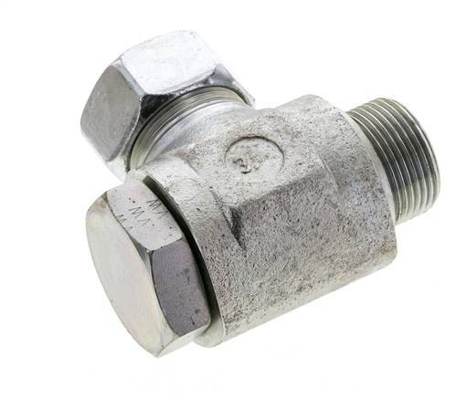 28L & M33x2 Verzinkt Stalen Swivel Joint Snijringkoppeling Buitendraad 160bar NBR O-ring Draaibaar ISO 8434-1