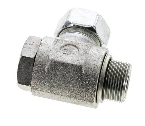28L & M33x2 Verzinkt Stalen Swivel Joint Snijringkoppeling Buitendraad 160bar NBR O-ring Draaibaar ISO 8434-1