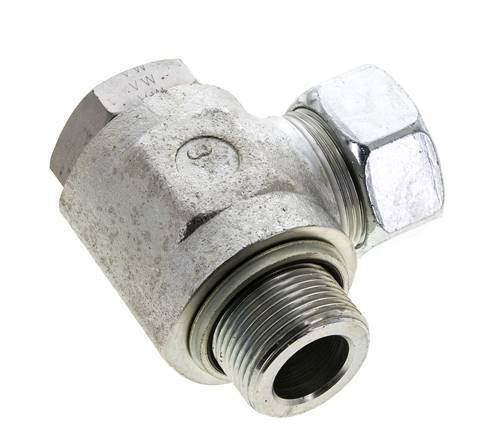 28L & M33x2 Verzinkt Stalen Swivel Joint Snijringkoppeling Buitendraad 160bar NBR O-ring Draaibaar ISO 8434-1