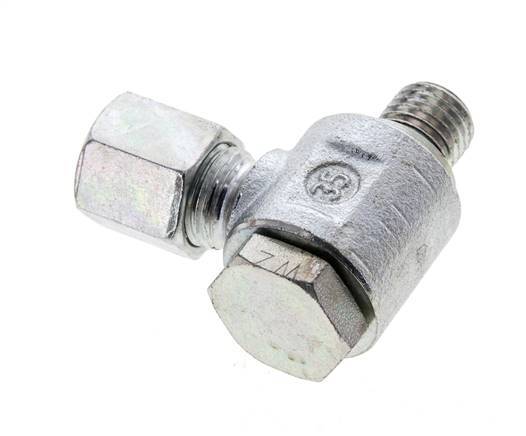 6S & M12x1.5 Verzinkt Stalen Swivel Joint Snijringkoppeling Buitendraad 400bar NBR O-ring Draaibaar ISO 8434-1