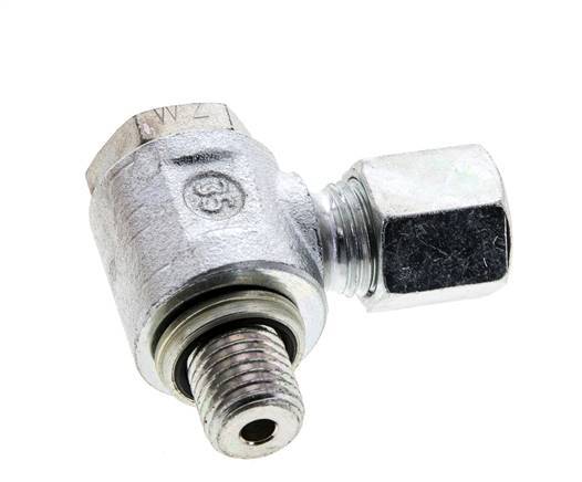 6S & M12x1.5 Verzinkt Stalen Swivel Joint Snijringkoppeling Buitendraad 400bar NBR O-ring Draaibaar ISO 8434-1