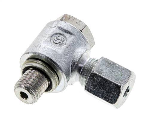 6S & M12x1.5 Verzinkt Stalen Swivel Joint Snijringkoppeling Buitendraad 400bar NBR O-ring Draaibaar ISO 8434-1