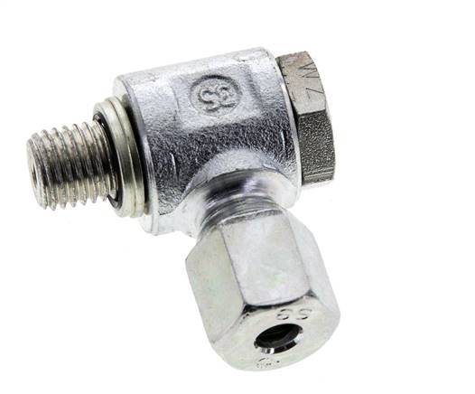 6S & M12x1.5 Verzinkt Stalen Swivel Joint Snijringkoppeling Buitendraad 400bar NBR O-ring Draaibaar ISO 8434-1