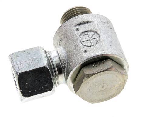12S & M18x1.5 Verzinkt Stalen Swivel Joint Snijringkoppeling Buitendraad 400bar NBR O-ring Draaibaar ISO 8434-1