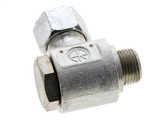 12S & M18x1.5 Verzinkt Stalen Swivel Joint Snijringkoppeling Buitendraad 400bar NBR O-ring Draaibaar ISO 8434-1