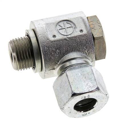 12S & M18x1.5 Verzinkt Stalen Swivel Joint Snijringkoppeling Buitendraad 400bar NBR O-ring Draaibaar ISO 8434-1