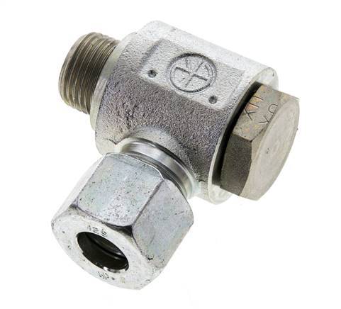 12S & M18x1.5 Verzinkt Stalen Swivel Joint Snijringkoppeling Buitendraad 400bar NBR O-ring Draaibaar ISO 8434-1