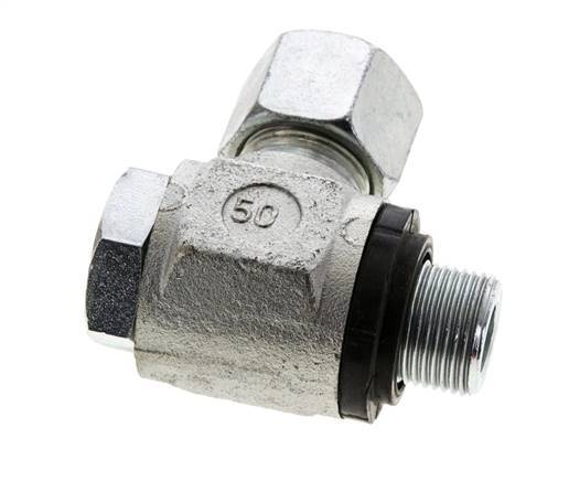 14S & M20x1.5 Verzinkt Stalen Swivel Joint Snijringkoppeling Buitendraad 400bar NBR O-ring Draaibaar ISO 8434-1