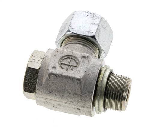 16S & M22x1.5 Verzinkt Stalen Swivel Joint Snijringkoppeling Buitendraad 400bar NBR O-ring Draaibaar ISO 8434-1