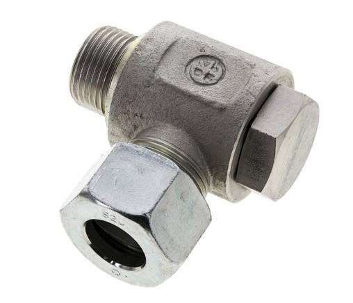 20S & M27x2 Verzinkt Stalen Swivel Joint Snijringkoppeling Buitendraad 400bar NBR O-ring Draaibaar ISO 8434-1