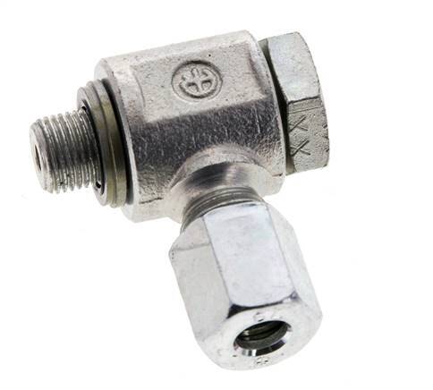 6L & G1/8'' Verzinkt Stalen Swivel Joint Snijringkoppeling Buitendraad 315bar NBR O-ring Draaibaar ISO 8434-1