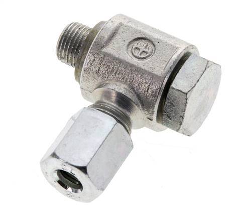 6L & G1/8'' Verzinkt Stalen Swivel Joint Snijringkoppeling Buitendraad 315bar NBR O-ring Draaibaar ISO 8434-1