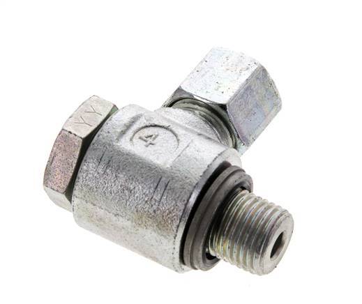 8L & G1/4'' Verzinkt Stalen Swivel Joint Snijringkoppeling Buitendraad 315bar NBR O-ring Draaibaar ISO 8434-1
