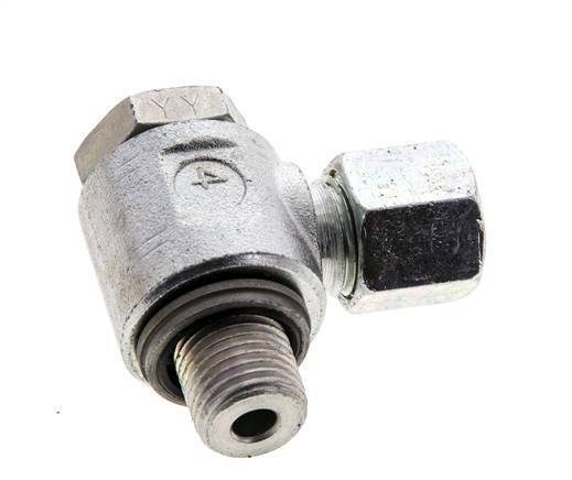 8L & G1/4'' Verzinkt Stalen Swivel Joint Snijringkoppeling Buitendraad 315bar NBR O-ring Draaibaar ISO 8434-1