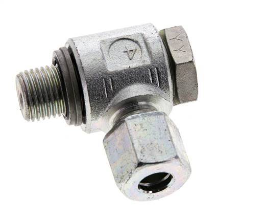 8L & G1/4'' Verzinkt Stalen Swivel Joint Snijringkoppeling Buitendraad 315bar NBR O-ring Draaibaar ISO 8434-1