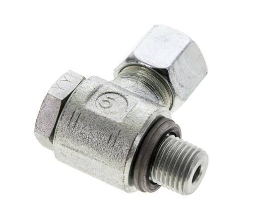 10L & G1/4'' Verzinkt Stalen Swivel Joint Snijringkoppeling Buitendraad 315bar NBR O-ring Draaibaar ISO 8434-1