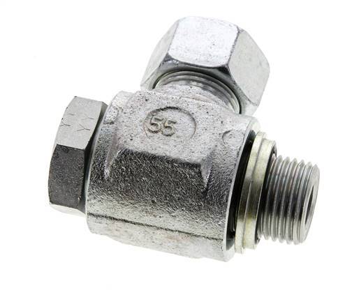 15L & G1/2'' Verzinkt Stalen Swivel Joint Snijringkoppeling Buitendraad 315bar NBR O-ring Draaibaar ISO 8434-1