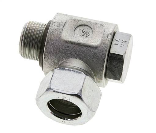 22L & G3/4'' Verzinkt Stalen Swivel Joint Snijringkoppeling Buitendraad 160bar NBR O-ring Draaibaar ISO 8434-1