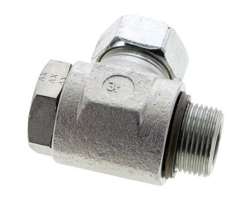 28L & G1'' Verzinkt Stalen Swivel Joint Snijringkoppeling Buitendraad 160bar NBR O-ring Draaibaar ISO 8434-1